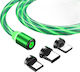 Magnetic Led Lighting Cable Iphone Micro Usb Type-c 200cm Kb31_green