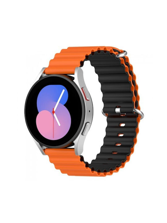 Ocean Silicone Dual Color Strap Xiaomi Watch 5 47mm 22mm Orange Black