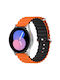 Ocean Silicone Dual Color Strap Amazfit Bip 6 46mm 22mm Orange Black