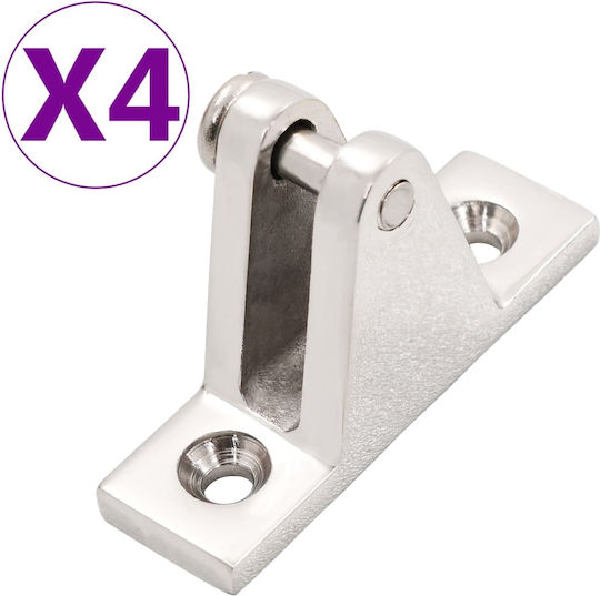 vidaXL Boot-Deck-Zubehör Biminis Scharniere 4 Stück Edelstahl Silber