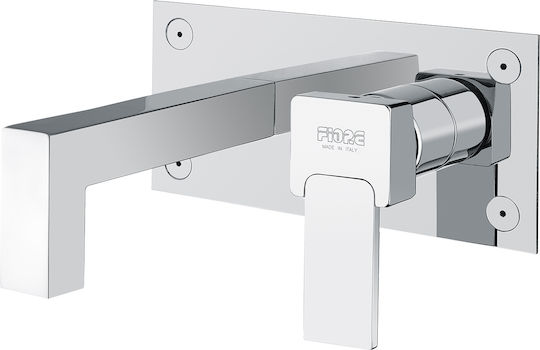 Fiore Xs Vip Μίκτης Μπαταρίας Εντοιχισμού για Νιπτήρα Ασημί