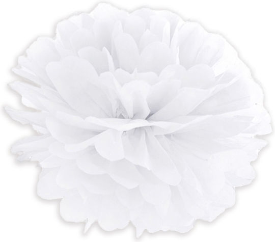 Paper Pompom Flower Ball White 15cm 1pc