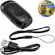 Portable Ultrasonic Dog Training Repeller Rechargeable USB Mini Ultrasonic Dog Repeller Black Qg-03