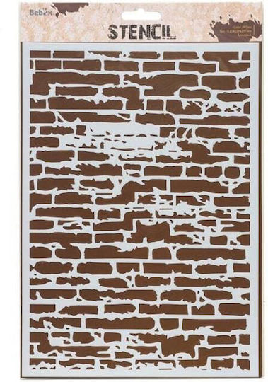 Design Stencil Brick Wall Decorative Stencil Brick Wall 21.0x29.6 Cm