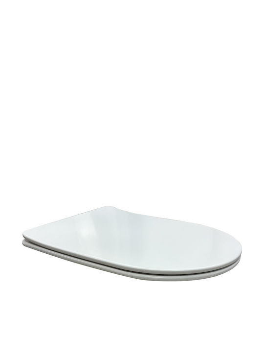 Vinci Capac WC Închidere Lentă Plastic Alb