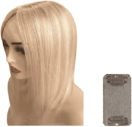 Women's Topper Tulle Hair Topper Human Hair 2 Clips 5cmx10cm Beige Blonde Rt17 17 1001 35cm