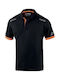 Sparco Tech Toledo Men's Work Polo T-Shirt Black Orange Fluorescent 02415nraf
