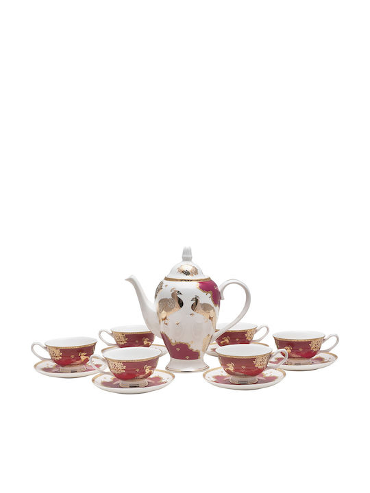 Beauty Home Art 7712 Σετ Τσαγιού από Πορσελάνη Χρυσή 1250ml 13τμχ