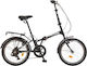 Orient Easy 20" 2026 Black Foldable City Bicycle with Speeds