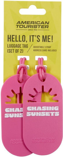 American Tourister Luggage Label Pink