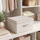 Fabric Storage Case for Clothes / Blanket / Duvet in Beige Colour 50x40x30cm