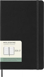 Moleskine Класически Планиращ 2026 2027 Седмичен Хоризонтален 18 Месеца Черен Голям 13x21 Твърда Корица 8056999279929