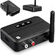 Receptor Audio Bluetooth 5.4 Rx Adaptor Techstar M60 Împerechere Nfc Aux + Rca Redare Usb Tip-c Stick Usb Microfon Integrat Hifi 10m