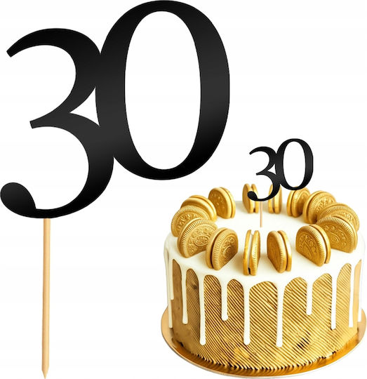 Cake Topper Dekoration Anzahl 30 Ziffer Geburtstag Jubiläum Schwarz