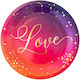 Love Pink Valentine's Paper Plates 18cm X6