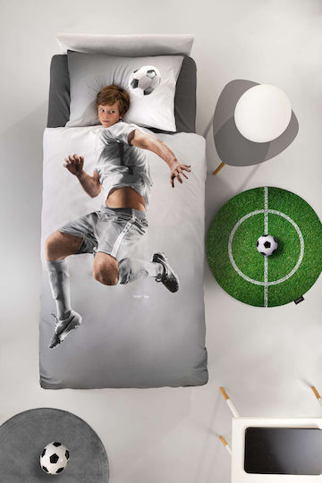 Saint Clair Striker Kinderbettbezug Set Einzel mit Kissenbezug Baumwolle Striker 160x225cm