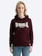 Flookburgh Γυναικείο Φούτερ με Κουκούλα Oxblood/chalk