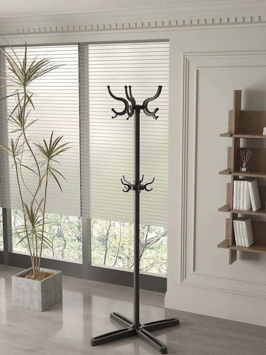 SteweHome Καλόγερος Μεταλλικός Μαύρος 170cm