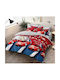 To megalo pazari Set Kids Duvet Cover Single With Pillowcase Cotton Red 160x240cm