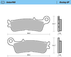 Moto-master Sinter Metal Racing Brake Pads 12 Sinterpro Series Racing Gp Front Front Kh755 Fantic Xx 125 Xef Xxf 250/450 Xex 250 '22 Yamaha Yz 250 '22 Wr Yz 250f/450f '21 Yz 450f