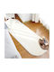 To megalo pazari Rectangular Furry Ecru Rug 60x140cm