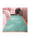 To megalo pazari Non-Slip Rug Runner Furry Petrol Blue 70x180cm