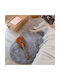 To megalo pazari Rectangular Furry Grey Rug 60x140cm