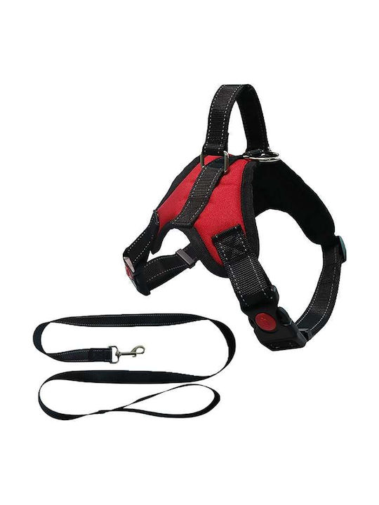 Comfortable Breathable Dog Harness Walking Running Red M