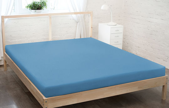 KZ Cearceaf de Pat King Size cu Elastic 180x200 cm Albastru Închis