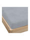 KZ Cearceaf de Pat Single cu Elastic 90x200 cm Gri