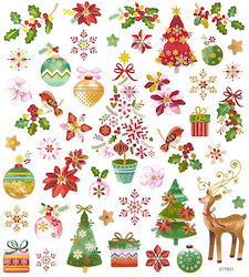 Colorful Holiday Stickers Christmas Tree Reindeer 43 Pcs