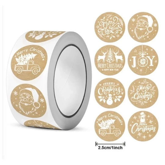 Ecarla Weihnachtsaufkleber Weihnachtsband 25mm Nnk18 500 Stück