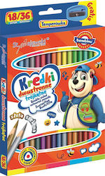 Bambino Triangular Double-sided School Crayons 18/36 Colors + Sharpener St-kdx-p18x-088-stxx-st Bambino Triangular Double-sided School Crayons 18/36 Colors + Sharpener St-kdx-p18x-088-stxx-st