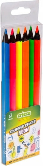 Cricco Dreieckige Buntstifte 6 Farben Schwarze Holz Jumbo Neon Tasche Cr330w6