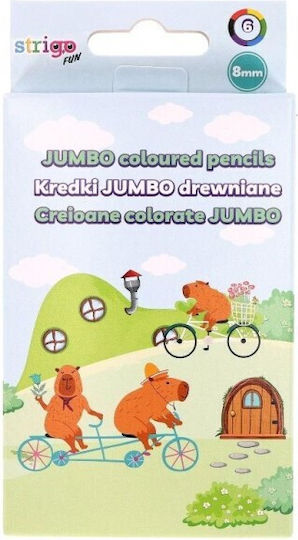 Strigo Creioane Colorate Jumbo Capybara Ascuțitoare În Carcasă Din Lemn 6 Culori