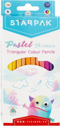 Creioane Colorate Pastel Triunghiulare 24 Culori 472398 Creioane Colorate Pastel Triunghiulare 24 Culori 472398