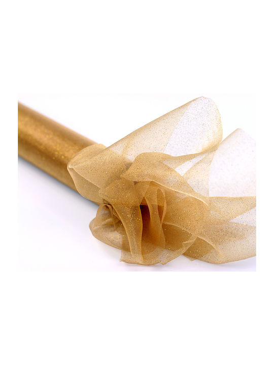 PartyDeco Ύφασμα Διακόσμησης Οργάντζα 36x900εκ. Gold