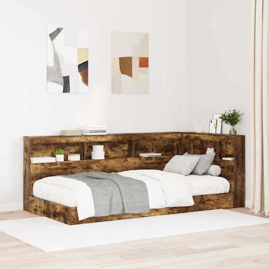 vidaXL Табла За Легло Дървена Кафява 217.5x76.5cm