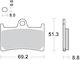 Sbs Мотоциклетни Накладки Kh252 Kh380 Racing Dual Carbon Черен Цвят
