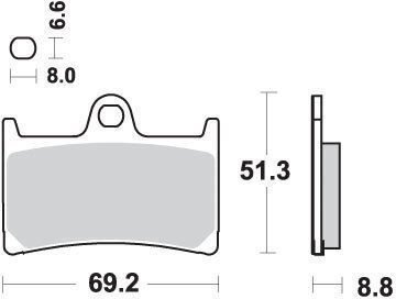 Sbs Мотоциклетни Накладки Kh252 Kh380 Racing Dual Carbon Черен Цвят