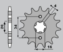 Pbr 263 14 Front Sprocket Yamaha Junak 125 Steel Durable Strong