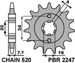 Pbr Jtf1903 Pinion Față 14 KTM 125 Duke Oțel Durabil Puternic