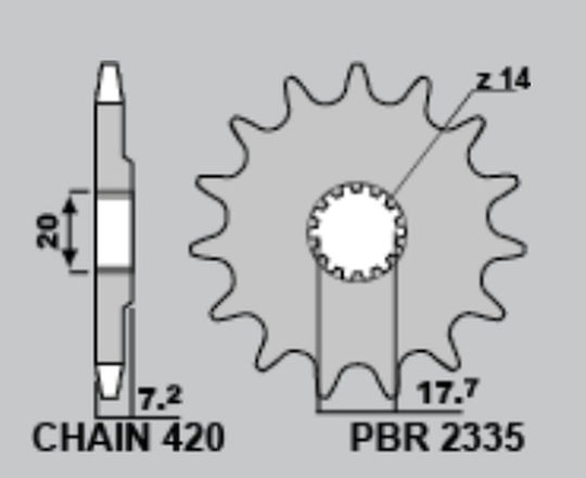 Pbr Jtr1798 47 Pinion Spate Yamaha Yz 65 Oțel Durabil Puternic