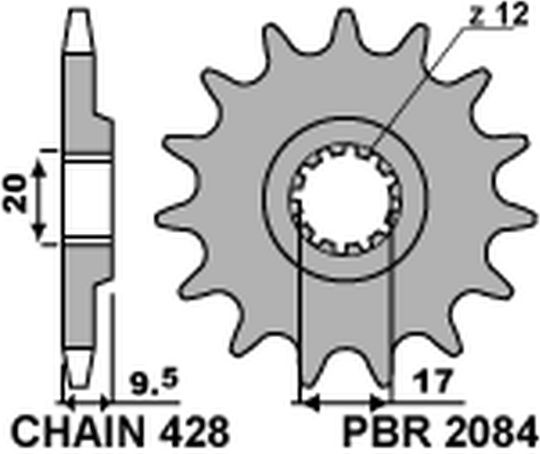 Pbr Vorderes Ritzel Jtf1907 14 Ktm Sx 85 Stahl Langlebig Robust
