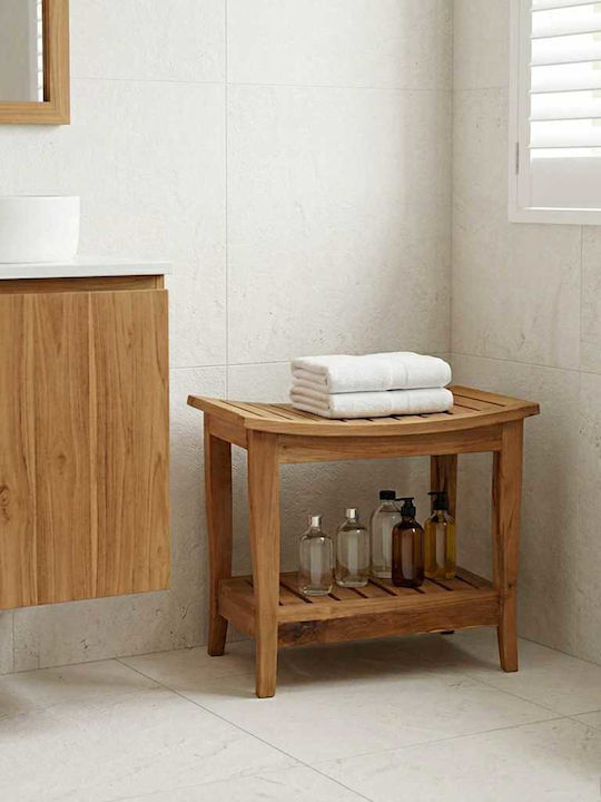 vidaXL Επιδαπέδια Ραφιέρα Μπάνιου Ξύλινη 50x35x45cm Καφέ