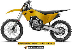 Ufo Plastic Kit Full Kit Fork Guards Shock Absorbers Husqvarna Tc 125 250 '23-'24 Fc 250 350 450 '23-'24 Fx 350 450 '23-'24 Tx 300 '24 Gold Color