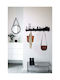 SteweHome Metal Wall Hanger 6 Hooks White 50x18x18cm