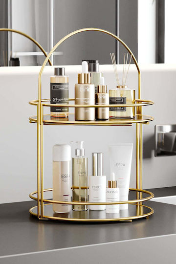 SteweHome Floor Organizer Acrylic Gold