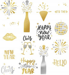 Tatuaje Spalabile Happy New Year Revelion Mix Șampanie 15 Bucăți