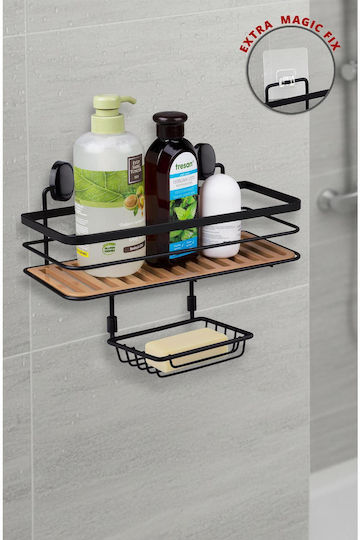 SteweHome SteweHome Wandmontiertes Badezimmerregal Metallisch Schwarz